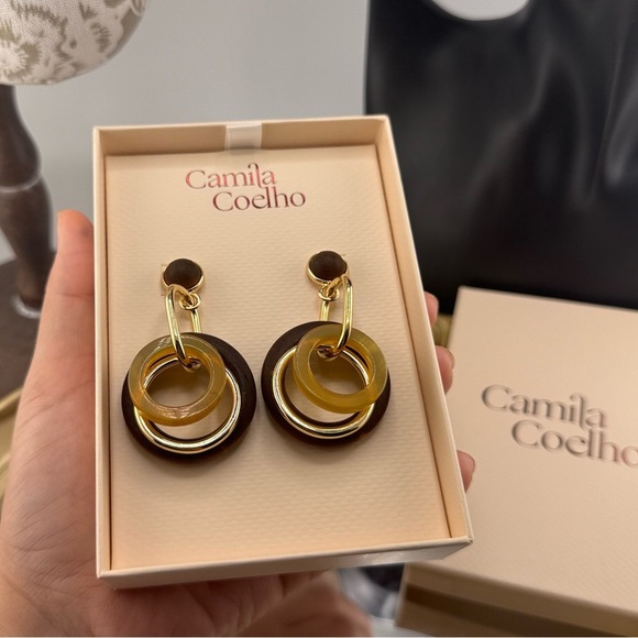 Camila Coelho Multi-Tone Hoop Statement Earrings ✨ - Picture 7 of 7